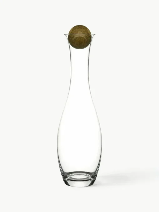 Mondgeblazen waterkaraf Eden met houten deksel, 1 L