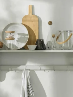Mondgeblazen waterkaraf Eden met houten deksel, 1 L