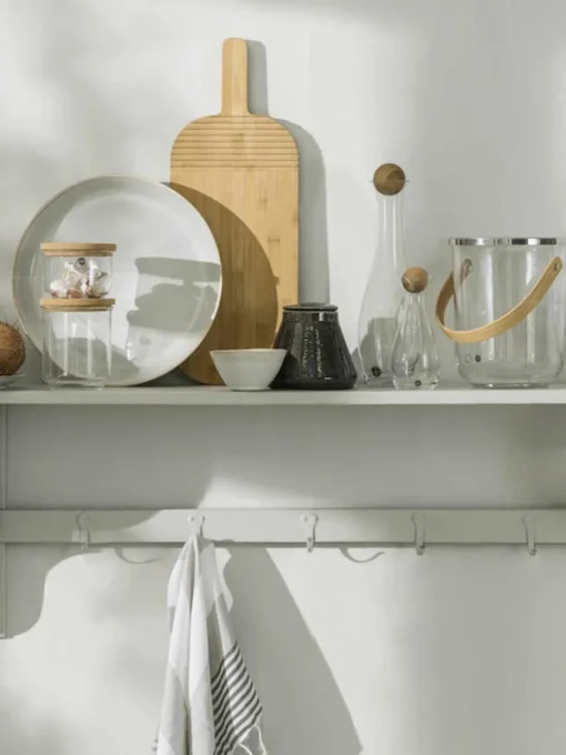 Mondgeblazen waterkaraf Eden met houten deksel, 1 L