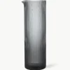 Mondgeblazen waterkaraf Ripple met groefreliëf, 1.1 L