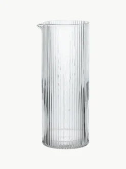 Mondgeblazen waterkaraf Ripple met groefreliëf, 400 ml
