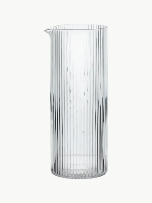 Mondgeblazen waterkaraf Ripple met groefreliëf, 400 ml