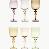 Mondgeblazen wijnglazen Diseguale, set van 6