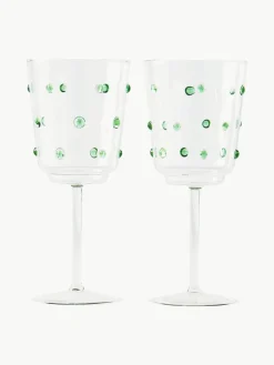 Mondgeblazen wijnglazen Nob van borosilicaatglas, 2 stuks