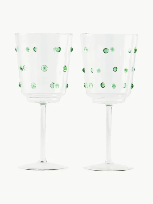 Mondgeblazen wijnglazen Nob van borosilicaatglas, 2 stuks