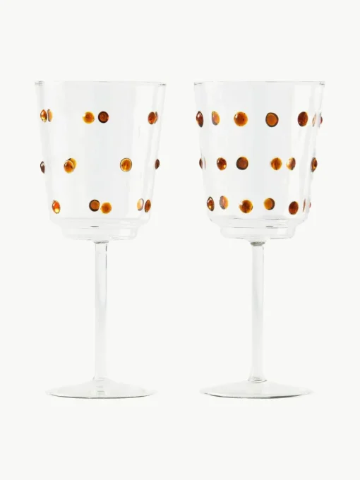Mondgeblazen wijnglazen Nob van borosilicaatglas, 2 stuks