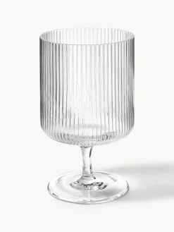 Mondgeblazen wijnglazen Ripple met groefreliëf, 2 stuks