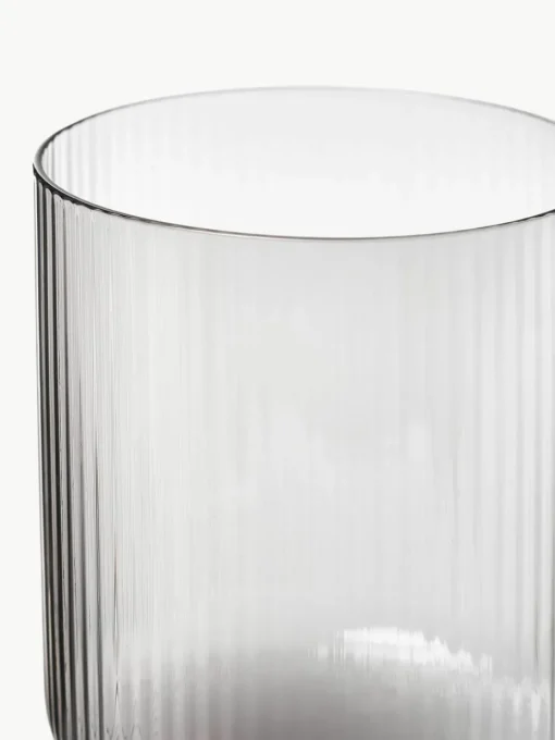 Mondgeblazen wijnglazen Ripple met groefreliëf, 2 stuks