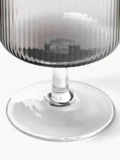Mondgeblazen wijnglazen Ripple met groefreliëf, 2 stuks