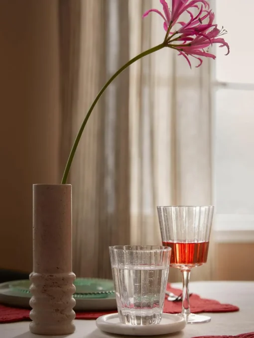Mondgeblazen wijnglazen Scallop Glasses met groefstructuur, 4 stuks