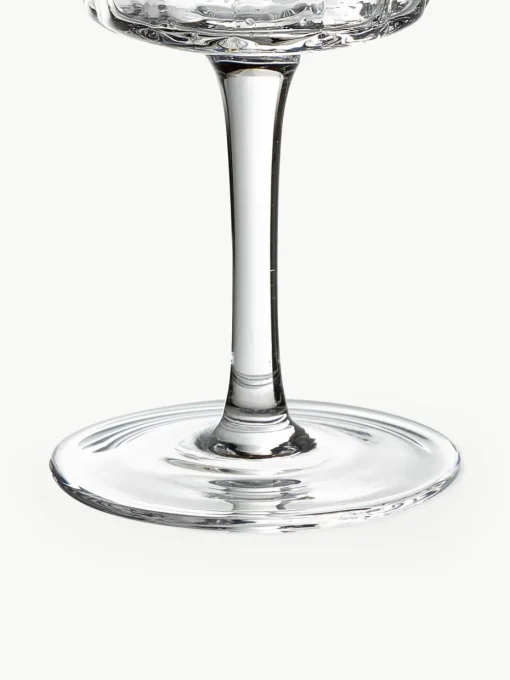 Mondgeblazen wijnglazen Scallop Glasses met groefstructuur, 4 stuks
