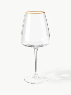 Mondgeblazen witte wijnglazen Ellery, 4 stuks