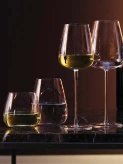 Mondgeblazen witte wijnglazen Wine Culture, 2 stuks