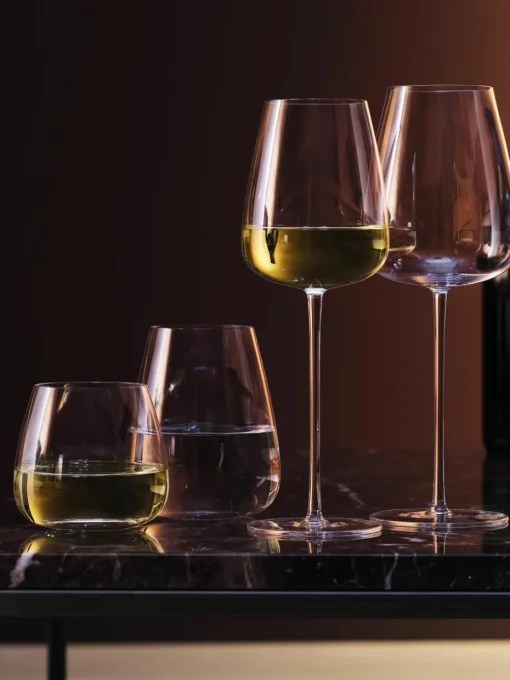 Mondgeblazen witte wijnglazen Wine Culture, 2 stuks