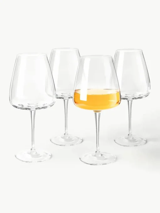 Mondgeblazen witte wijnglazen Ellery, 4 stuks