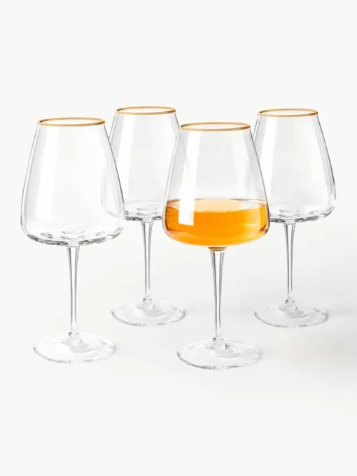 Mondgeblazen witte wijnglazen Ellery, 4 stuks