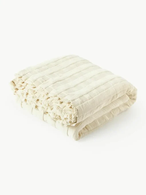 Mousseline sprei Bethany met franjes