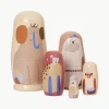 Nestpoppen Critter van Schima Superba hout, set van 5