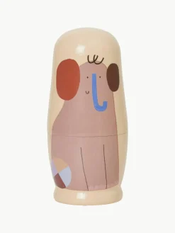 Nestpoppen Critter van Schima Superba hout, set van 5