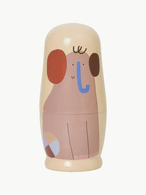 Nestpoppen Critter van Schima Superba hout, set van 5