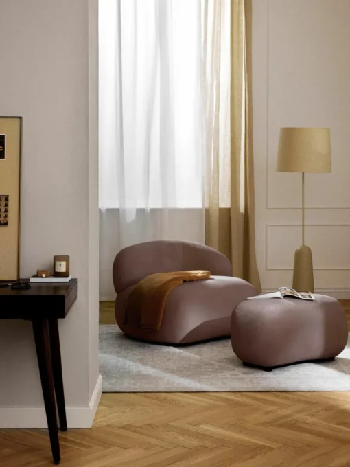 Niervormige loungefauteuil Alba