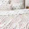 Omkeerbaar katoenen perkal dekbedovertrek Twigs met winterse prints