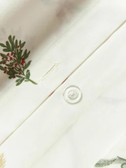Omkeerbaar katoenen perkal dekbedovertrek Twigs met winterse prints