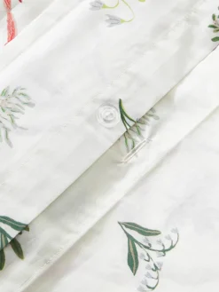 Omkeerbaar katoenen perkal dekbedovertrek Twigs met winterse prints