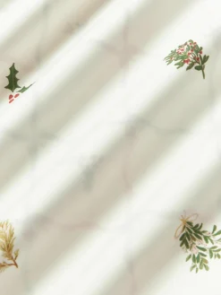 Omkeerbaar katoenen perkal dekbedovertrek Twigs met winterse prints