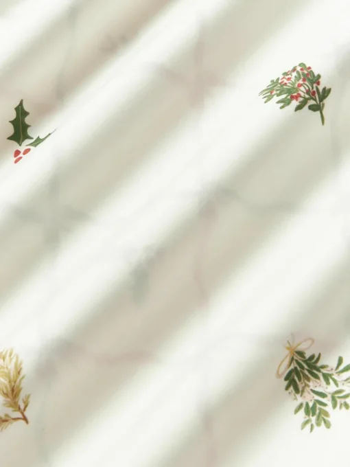Omkeerbaar katoenen perkal dekbedovertrek Twigs met winterse prints