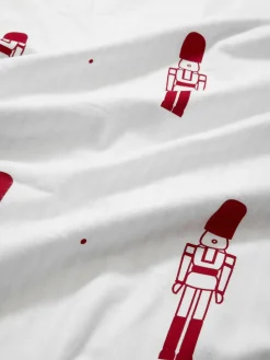 Omkeerbare flanellen dekbedovertrek Noan met notenkrakermotief