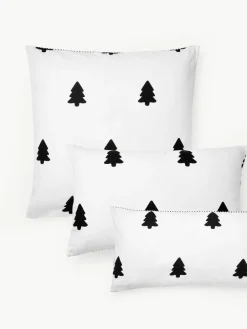 Omkeerbare flanellen kussenhoes Noan met kerstboommotief