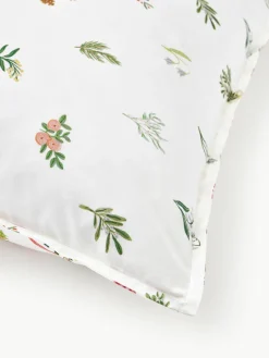 Omkeerbare katoenen perkale kussenhoes Twigs met winterse prints