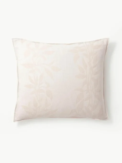 Omkeerbare mousseline kussenhoes Jasmina met bloemenpatroon in roze