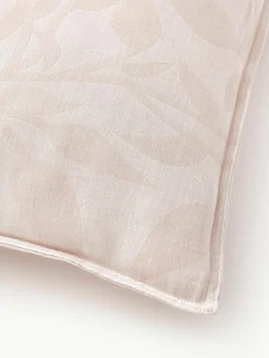 Omkeerbare mousseline kussenhoes Jasmina met bloemenpatroon in roze