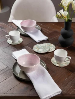 Onderzetter Duck Egg met bloemenpatroon, 4 stuks