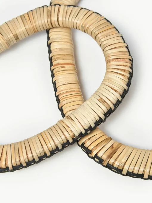 Onderzetter Weave van rotan en mangohout, 2-delig