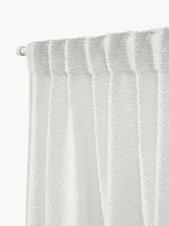 Ondoorzichtige bouclé gordijnen Bellamie met tunnelzoom, 2 stuks