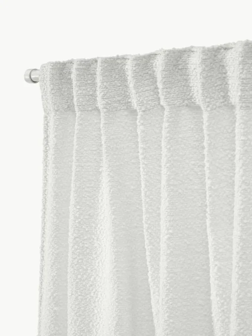 Ondoorzichtige bouclé gordijnen Bellamie met tunnelzoom, 2 stuks