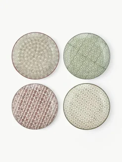 Ontbijtbord Karine met klein patroon, set van 4