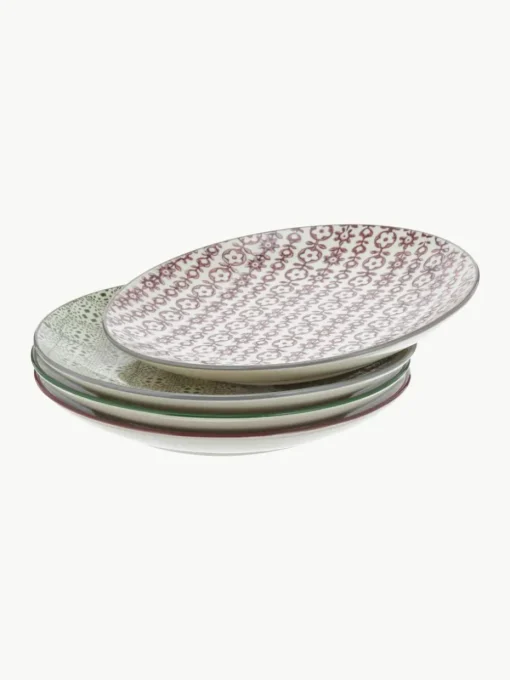 Ontbijtbord Karine met klein patroon, set van 4
