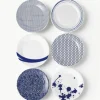 Ontbijtbord Pacific blauw van porselein, 6-delig