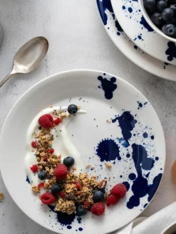 Ontbijtbord Pacific blauw van porselein, 6-delig