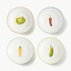 Ontbijtbord Vegetable van beenderporselein, set van 4
