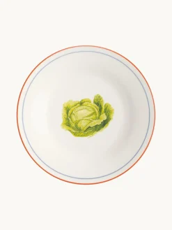 Ontbijtbord Vegetable van beenderporselein, set van 4