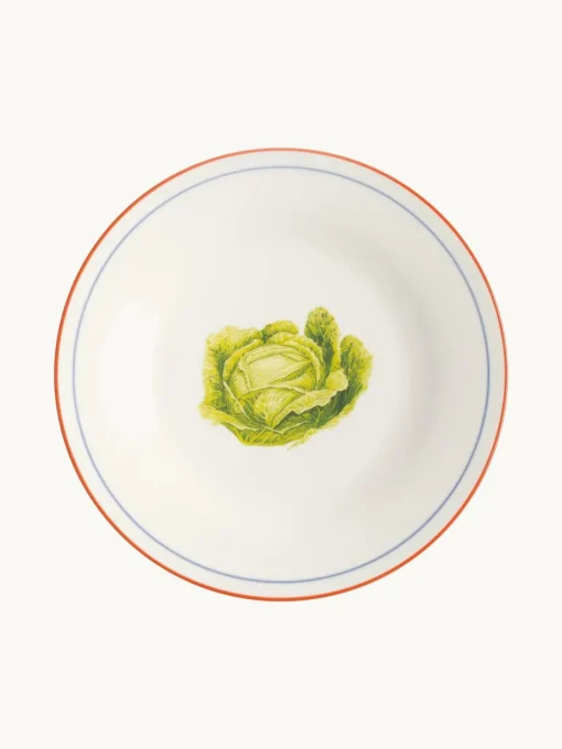 Ontbijtbord Vegetable van beenderporselein, set van 4