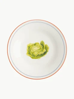 Ontbijtbord Vegetable van beenderporselein, set van 4