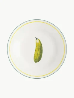 Ontbijtbord Vegetable van beenderporselein, set van 4