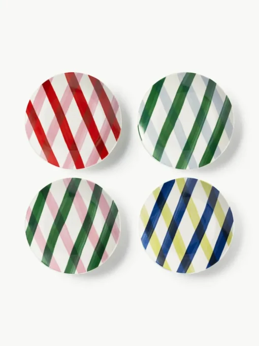 Ontbijtborden Bliss met kerstmotief, 4-delig