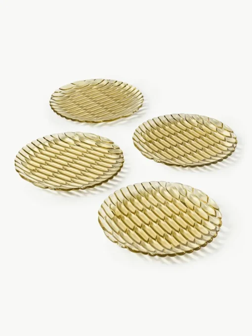 Ontbijtborden Jellies met structuurpatroon, 4 stuks